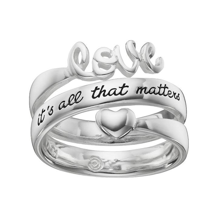 Love This Life Love Heart Ring, Women's, Size: 7, Grey