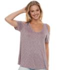 Juniors' So&reg; Knit Cold-shoulder Tee, Size: Xs, Purple