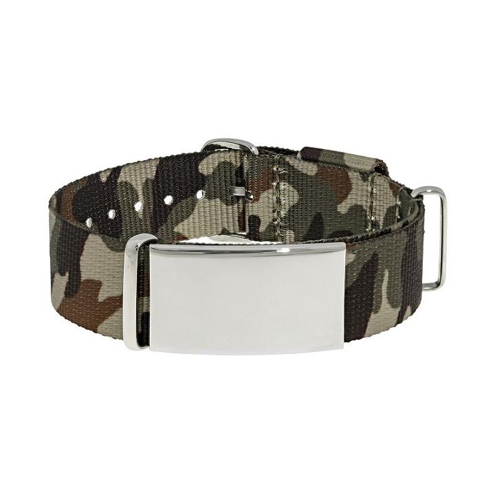 Lynx Stainless Steel Camouflage Id Bracelet - Men, Size: 10, Brown