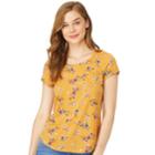 Juniors' Wallflower Scoopneck Floral Tee, Teens, Size: Xl, White