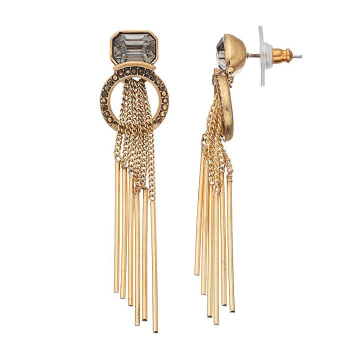 Simply Vera Vera Wang Stick Fringe Earrings, Women's, Grey