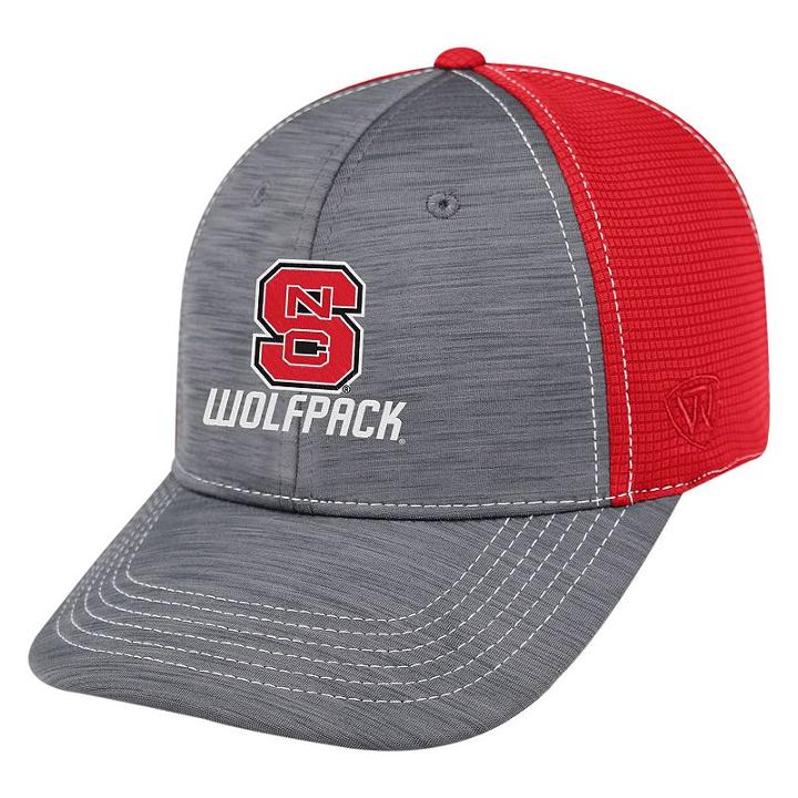 Adult Top Of The World North Carolina State Wolfpack Upright Performance One-fit Cap, Men's, Med Grey