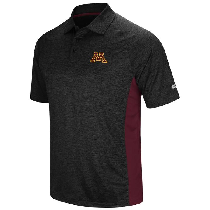Men's Colosseum Minnesota Golden Gophers Wedge Polo, Size: Small, Grey (charcoal)