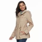 Women's D.e.t.a.i.l.s Hooded Cotton Anorak Jacket, Size: Medium, Beig/green (beig/khaki)