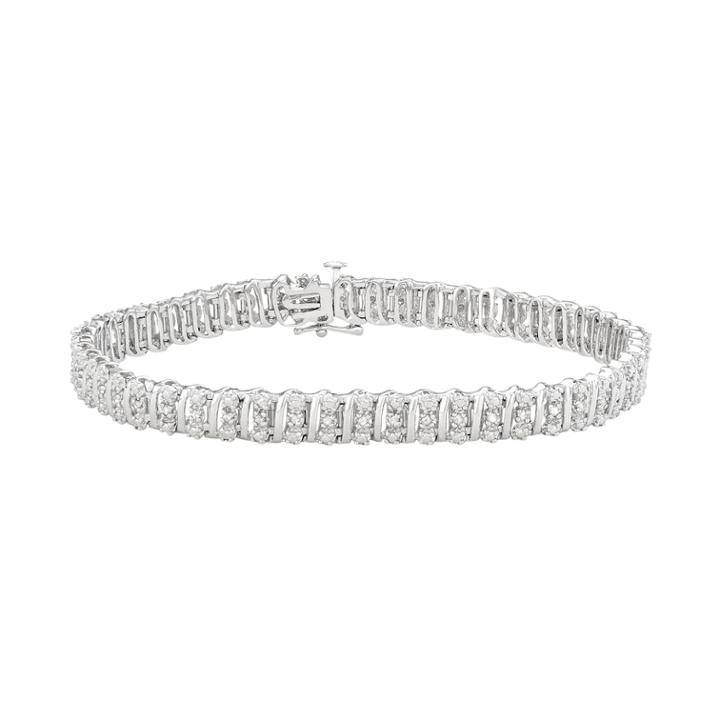 Sterling Silver 1/2 Carat T.w. Diamond Tennis Bracelet, Women's, Size: 7, White