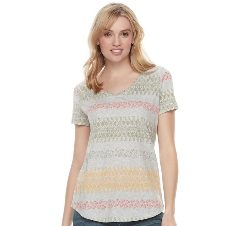 Petite Sonoma Goods For Life™ Essential V-neck Tee, Women's, Size: M Petite, White