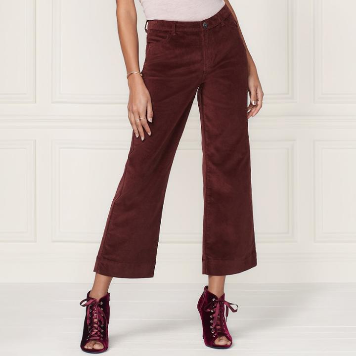 Lc Lauren Conrad Runway Collection Wide-leg Ankle Corduroy Pants - Women's, Size: 12, Brown Oth