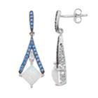 Sterling Silver Simulated Opal & Cubic Zirconia Drop Earrings, Women's, White