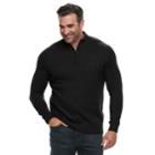 Big & Tall Croft & Barrow&reg; Classic-fit 7gg Super Soft Quarter-zip Pullover Sweater, Men's, Size: L Tall, Black