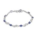 Sterling Silver Lab-created Blue & White Sapphire Bracelet, Women's, Size: 7.5
