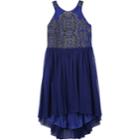Girls 7-16 Speechless Embroidered High Low Dress, Size: 8, Dark Blue