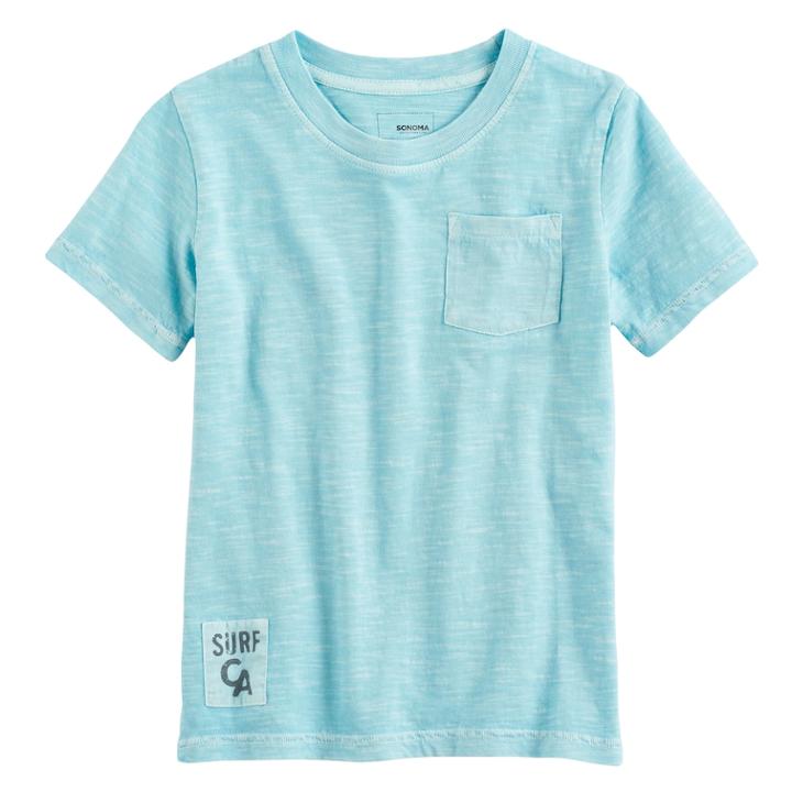 Boys 4-7x Sonoma Goods For Life&trade; Pocket Slubbed Tee, Size: 5, Med Blue