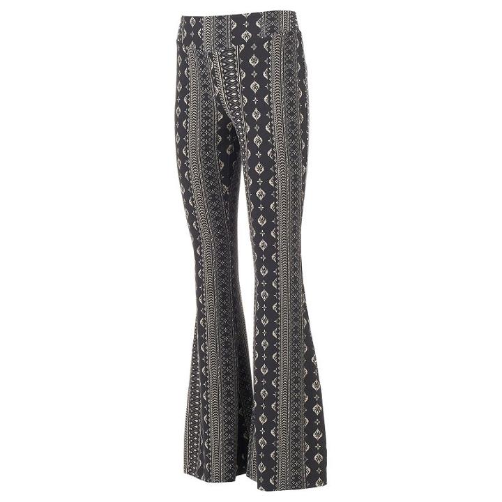 Juniors' About A Girl V-yoke Flare Pants, Size: Xl, White Oth