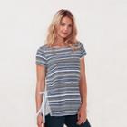 Women's Lc Lauren Conrad Inset Lace Tee, Size: Xs, Light Blue