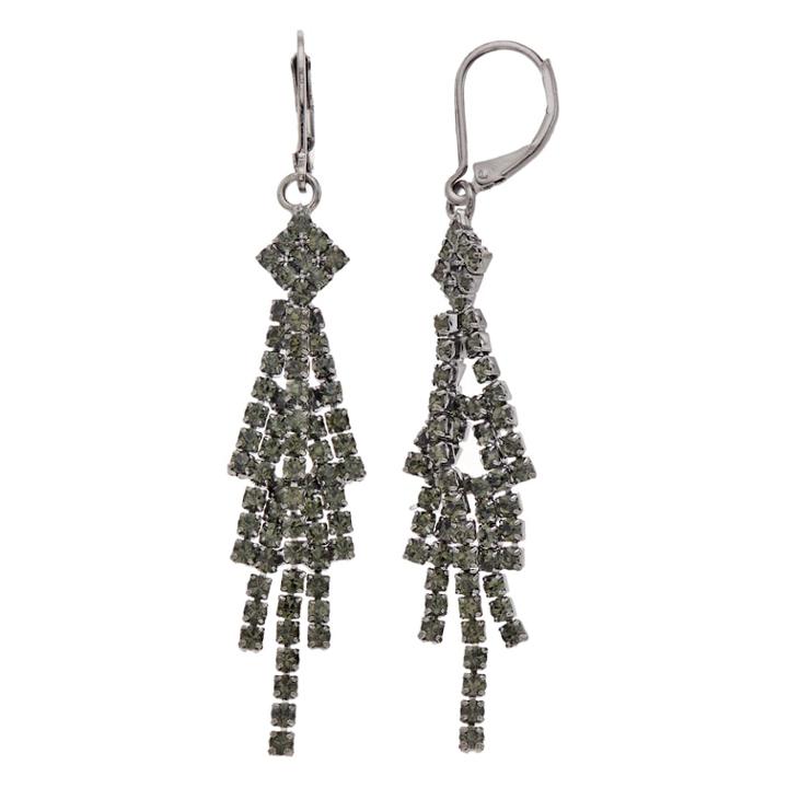 Simply Vera Vera Wang Gray Simulated Crystal Chandelier Earrings, Women's, Grey