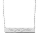 New York Yankees Sterling Silver Bar Necklace, Women's, Size: 16, Grey