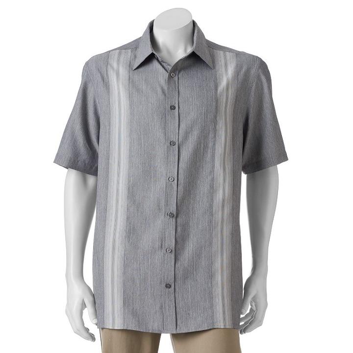Big & Tall Haggar&reg; Easy-care Microfiber Button-down Shirt, Men's, Size: 2xb, Black