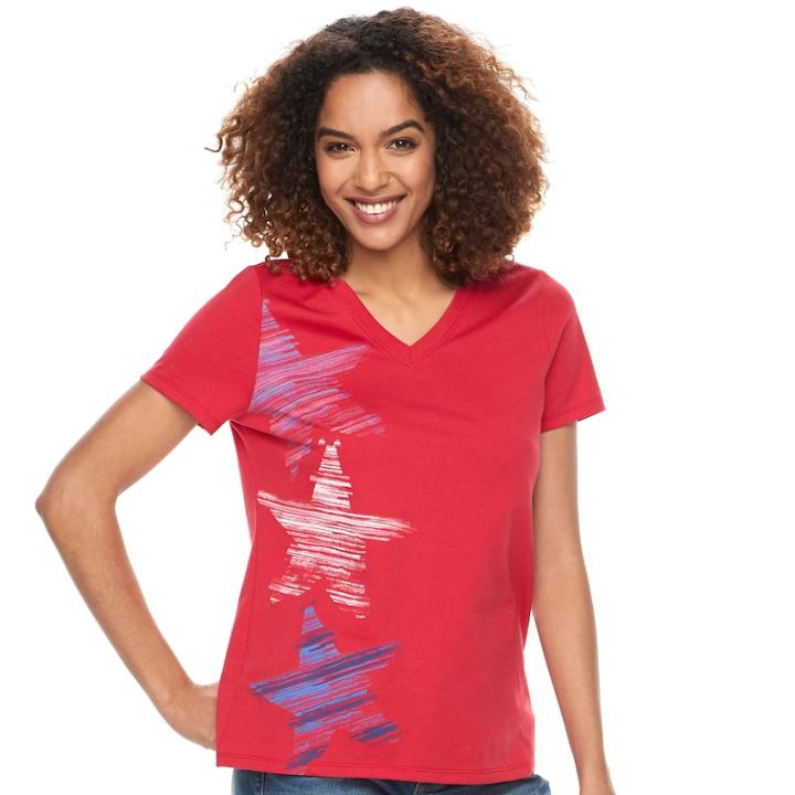 Women's Sonoma Goods For Life&trade; Essential Graphic V-neck Tee, Size: Xxl, Red