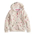 Girls 4-10 Jumping Beans&reg; Glitter Heart Fleece Hoodie, Size: 8, Lt Beige