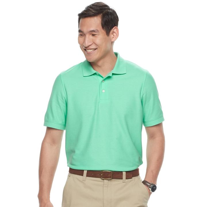 Men's Croft & Barrow&reg; Pique Performance Polo, Size: Small, Turquoise/blue (turq/aqua)