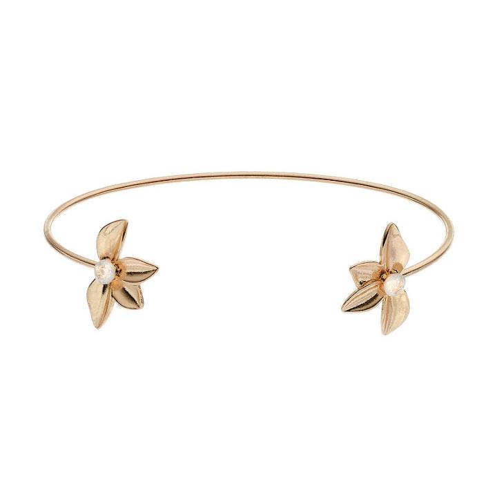 Lc Lauren Conrad Matte Leaf Cuff Bracelet, Women's, White