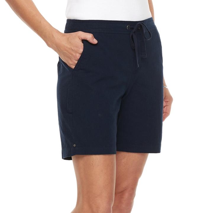 Women's Croft & Barrow&reg; Pull-on Sheeting Shorts, Size: Xxl, Blue