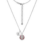 Colorado Rockies Crystal Sterling Silver Baseball & Logo Charm Necklace, Women's, Size: 18, White
