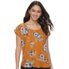 Juniors' Pink Republic Printed Dolman Top, Teens, Size: Large, Yellow