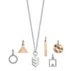 Mudd&reg; Two Tone Geometric Charm Necklace, Women's, Silver