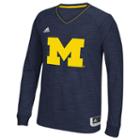 Men's Adidas Michigan Wolverines On Court Shooter Tee, Size: Large, Blue (navy)