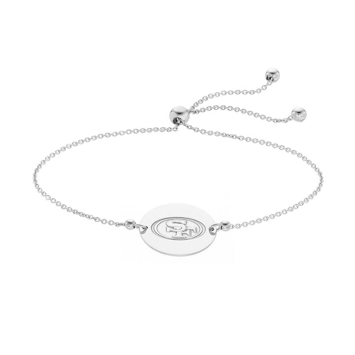 Sterling Silver San Francisco 49ers Bolo Bracelet, Women's, Size: 9, Grey