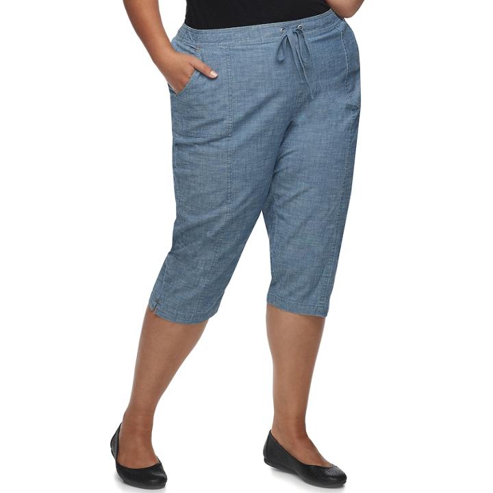 Plus Size Croft & Barrow&reg; Capris, Women's, Size: 1xl, Med Blue
