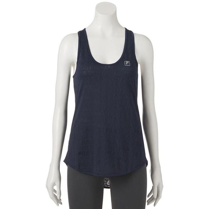 Women's Fila Sport&reg; Jacquard Core Mesh Workout Tank, Size: Large, Blue (navy)
