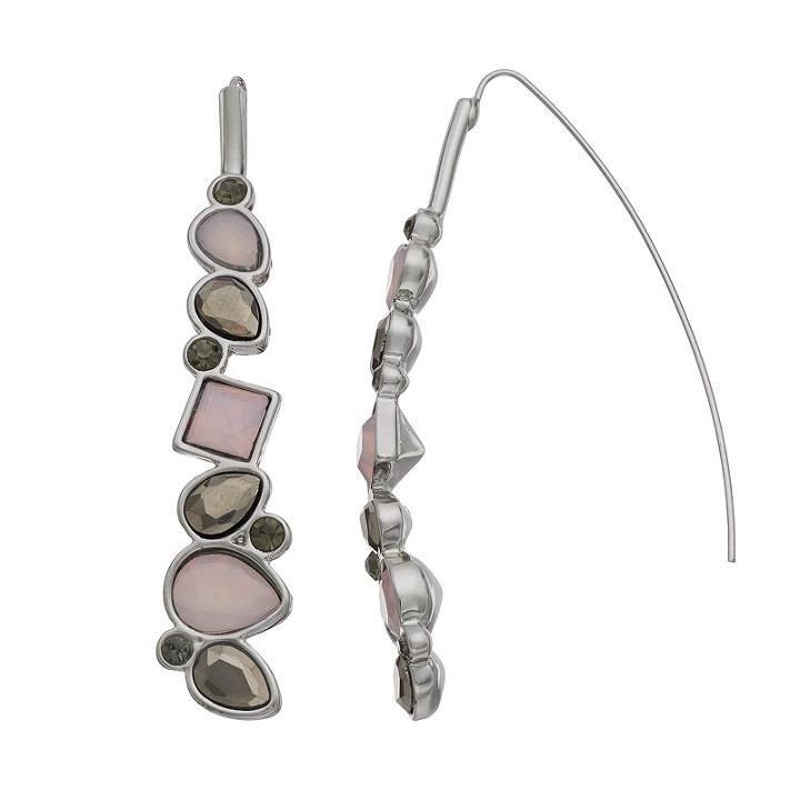 Simply Vera Vera Wang Pink Faceted Stone Nickel Free Threader Earrings, Women's