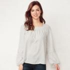 Women's Lc Lauren Conrad Love, Lauren Shirred Peasant Top, Size: Xxl, White