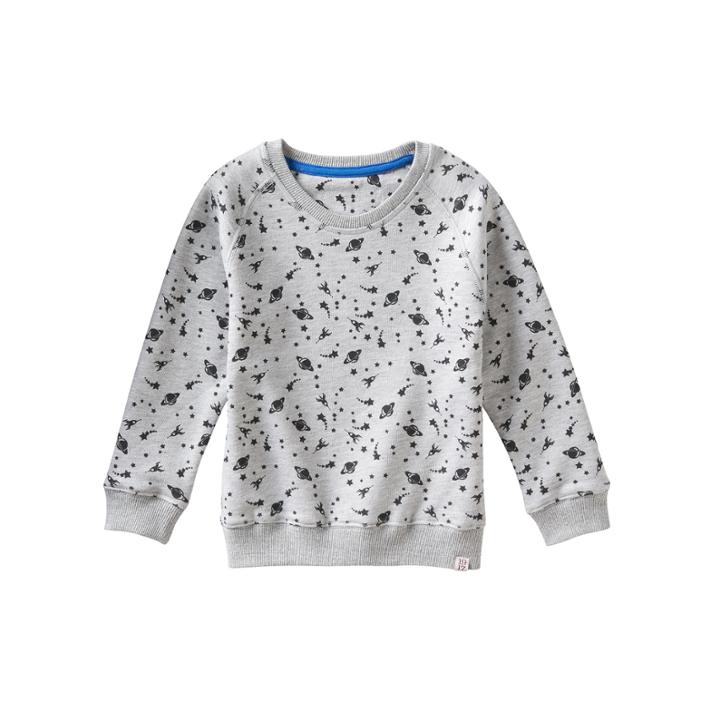 Boys 4-7 No Retreat French Terry Planets & Spaceship Tee, Boy's, Size: 4, Grey (charcoal)