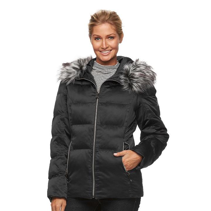 Women's Zeroxposur Powder Hooded Puffer Jacket, Size: Small, Black