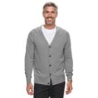 Men's Croft & Barrow&reg; Fine-gauge Cardigan Sweater, Size: Xxl, Med Grey