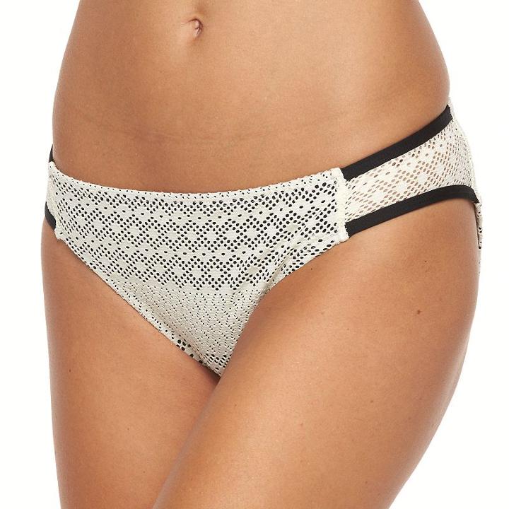 Women's Apt. 9&reg; Crochet Scoop Bikini Bottoms, Size: Xl, Beig/green (beig/khaki)