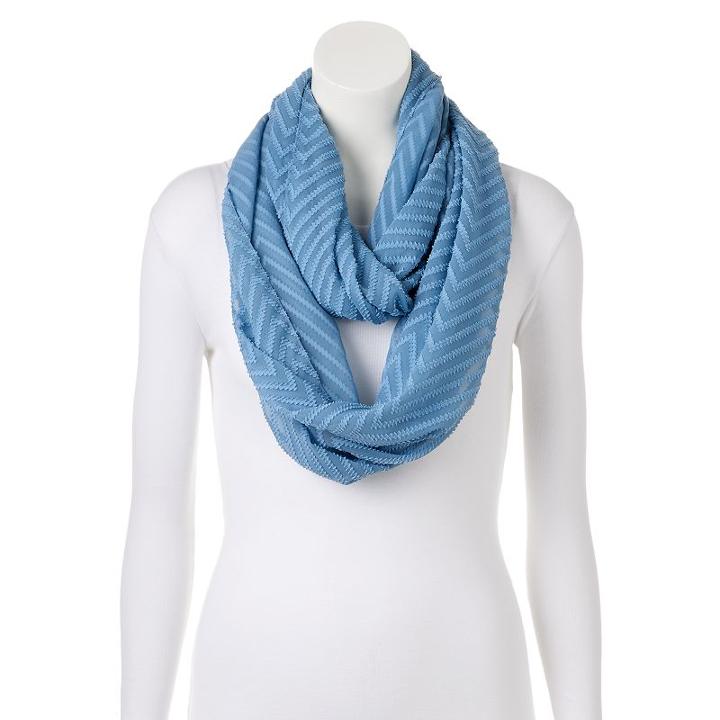 Apt. 9&reg; Chevron Burnout Infinity Scarf, Women's, Light Grey