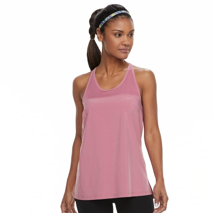Women's Tek Gear&reg; Strappy Back Woven Tank, Size: Medium, Med Pink