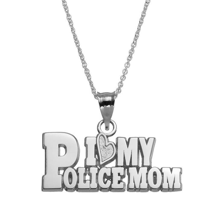 Insignia Collection Sterling Silver I Love My Police Mom, Women's, Size: 18, Multicolor