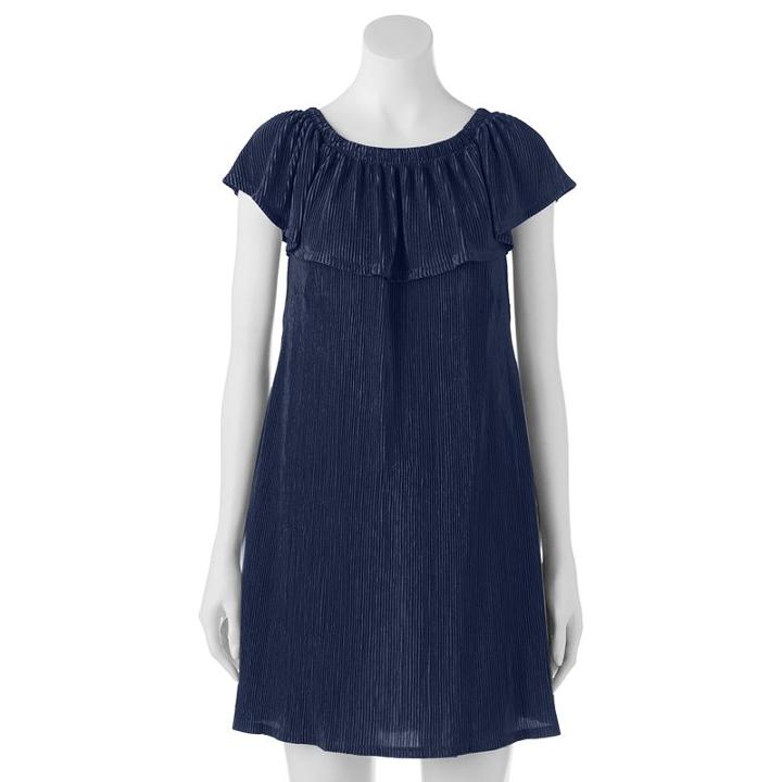Juniors' Trixxi Off The Shoulder Shift Dress, Girl's, Size: Medium, Blue