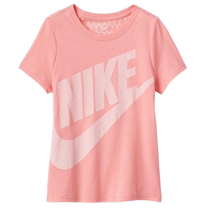 Girls 7-16 Nike Mesh Print Futura Active Tee, Girl's, Size: Large, Drk Orange