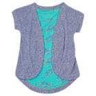 Girls 7-16 & Plus Size Harper & Elliott Graphic Tee & Cocoon Cardigan Set, Girl's, Size: Xl, Blue Other