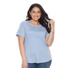 Plus Size Sonoma Goods For Life&trade; Essential Crewneck Tee, Women's, Size: 2xl, Light Blue