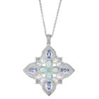 Sterling Silver Tanzanite & Lab-created Opal Pendant, Women's, Blue