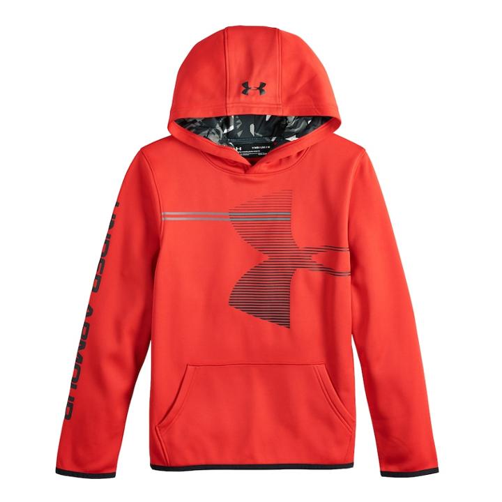 Boys 8-20 Under Armour Armour Fleece Pull-over Hoodie, Size: Medium, Dark Red