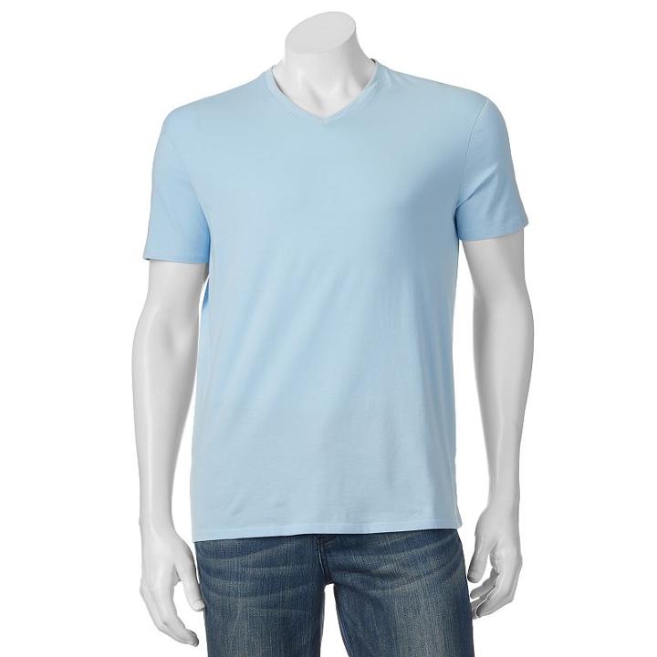 Men's Apt. 9 Solid V-neck Tee, Size: Small, Med Blue