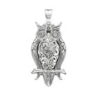 Wearable Art Owl Pendant, Women's, Silver